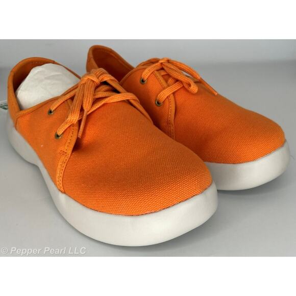 Women's Size 12 Orange Canvas Espadrille Sneaker Comfort Walking Work Casual - Picture 1 of 11